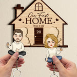 Funny Couple Home Sweet Home - Personalized Key Holder