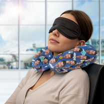 Funny Couple Summer Travel - Personalized Photo U-Shaped Travel Neck Pillow