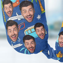 Funny Couple Summer Travel - Personalized Photo U-Shaped Travel Neck Pillow