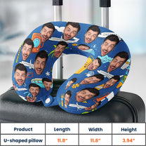Funny Couple Summer Travel - Personalized Photo U-Shaped Travel Neck Pillow