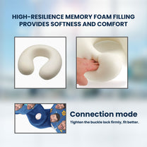 Funny Couple Summer Travel - Personalized Photo U-Shaped Travel Neck Pillow