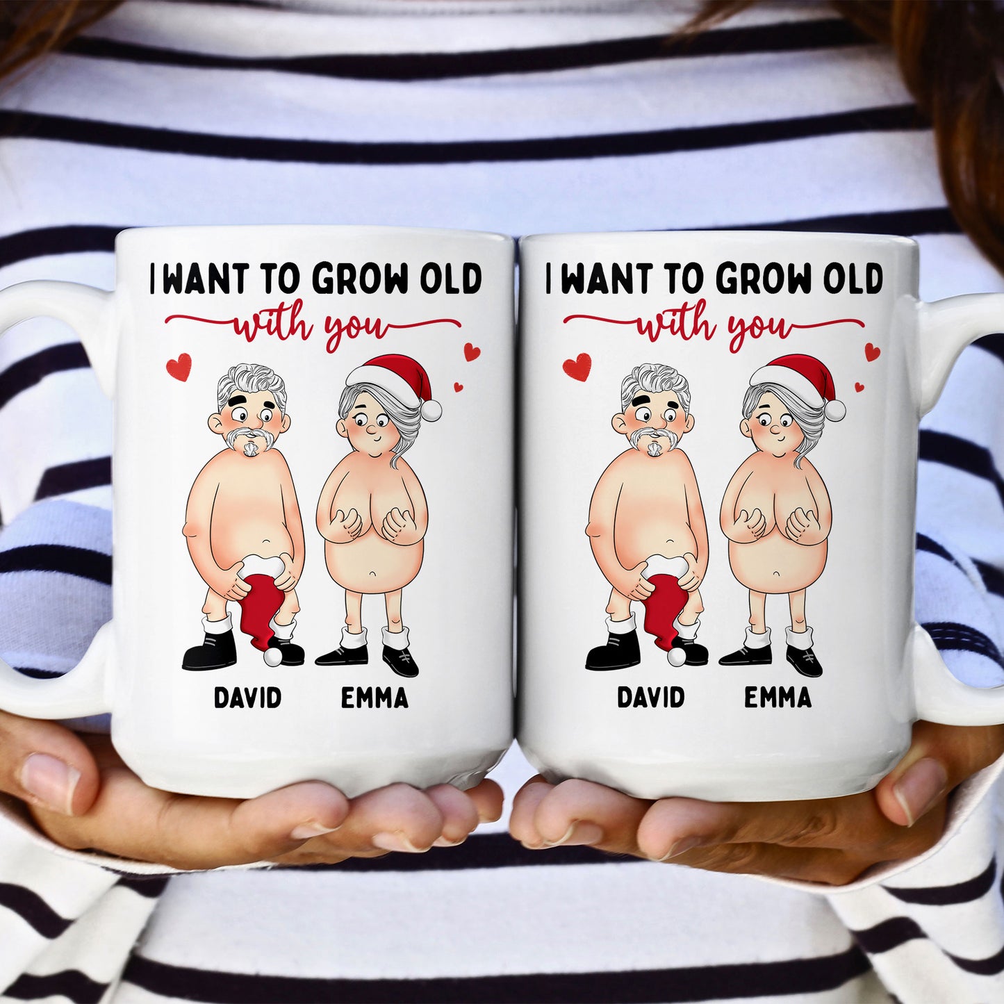 Funny Couple Version I Want To Grow Old With You - Personalized Mug