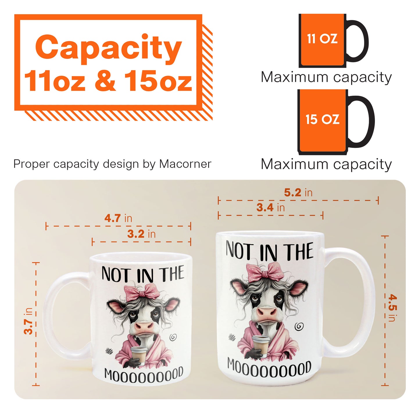 Funny Cow - Not In The Mood - Fun Gifts For Friends, Coworkers, Women - Personalized Mug