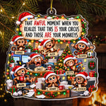 Funny Coworker Bulk Gifts - Monkey Circus, Gag Gifts For Team - Personalized Ornament