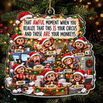 Funny Coworker Bulk Gifts - Monkey Circus, Gag Gifts For Team - Personalized Ornament