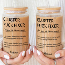 Funny Cup - Gifts For Boss, Coworkers, Work Besties - Custom Name - Personalized Clear Glass Cup