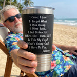 Funny Cup - Old Age Birthday Gifts For Parents, Grandma, Grandpa - Personalized 20oz Leather Wrapped Tumbler