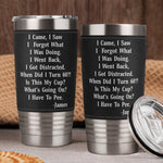Funny Cup - Old Age Birthday Gifts For Parents, Grandma, Grandpa - Personalized 20oz Leather Wrapped Tumbler