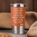 Funny Cup - Old Age Birthday Gifts For Parents, Grandma, Grandpa - Personalized 20oz Leather Wrapped Tumbler