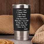 Funny Cup - Old Age Birthday Gifts For Parents, Grandma, Grandpa - Personalized 20oz Leather Wrapped Tumbler
