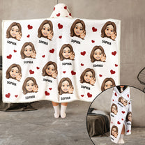 Funny Custom Emoji Style For You - Personalized Photo Wearable Blanket Hoodie