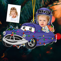 Funny Custom Kid Face Car Toys - Personalized Acrylic Photo Ornament