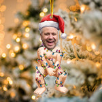 Funny Custom Photo Christmas Led Lights - Personalized Acrylic Photo Ornament