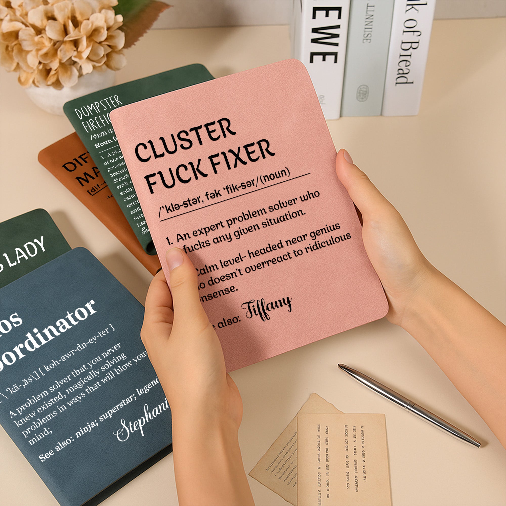 Funny Definition Notebook - Exchange Gifts, Gag Gift For Women, Men, Coworker, Boss - Personalized Leather Journal