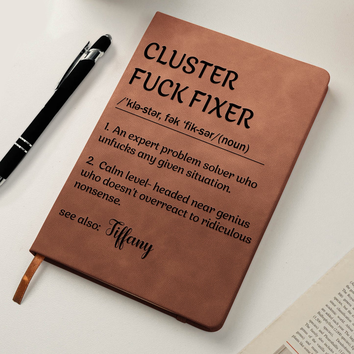 Funny Definition Notebook - Exchange Gifts, Gag Gift For Women, Men, Coworker, Boss - Personalized Leather Journal