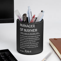 Funny Definitions Desk Decors - Exchange Gifts For Coworkers, Boss, Boss Lady, Hr, Friends - Personalized Pen Holder