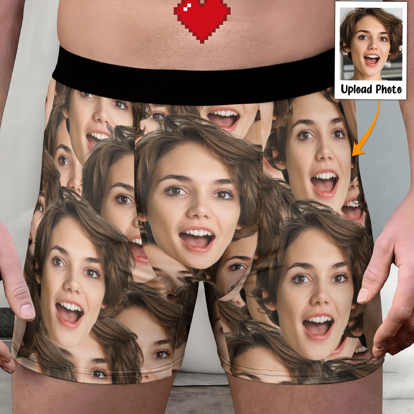 Funny Face I Licked It So It's Mine - Personalized Photo Men's Boxer Briefs