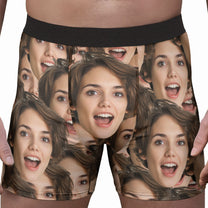 Funny Face I Licked It So It's Mine - Personalized Photo Men's Boxer Briefs