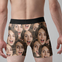 Funny Face I Licked It So It's Mine - Personalized Photo Men's Boxer Briefs