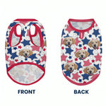 Funny Face Patriotic Star - Personalized Photo Dog Shirt
