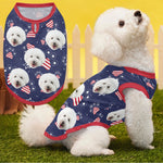Funny Face Patriotic Star - Personalized Photo Dog Shirt
