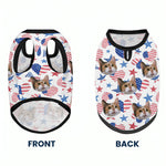 Funny Face Patriotic Star - Personalized Photo Cat Shirt