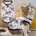 Funny Face Patriotic Star - Personalized Photo Cat Shirt