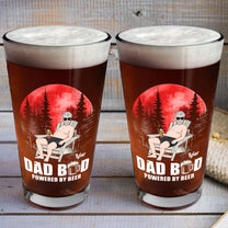 Funny Father's Day Gift Dad Bod Powered By Beer - Personalized Beer Glass