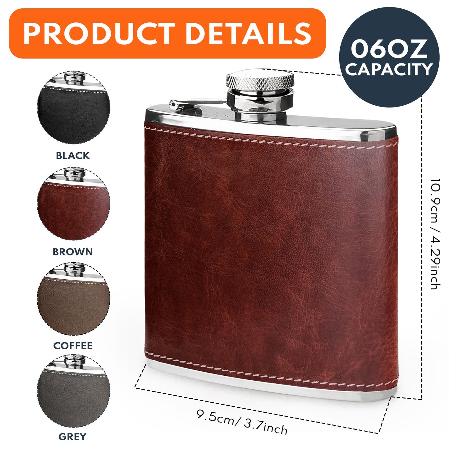 Funny Gift To Dad From The Reasons You Drink - Personalized Leather Flask