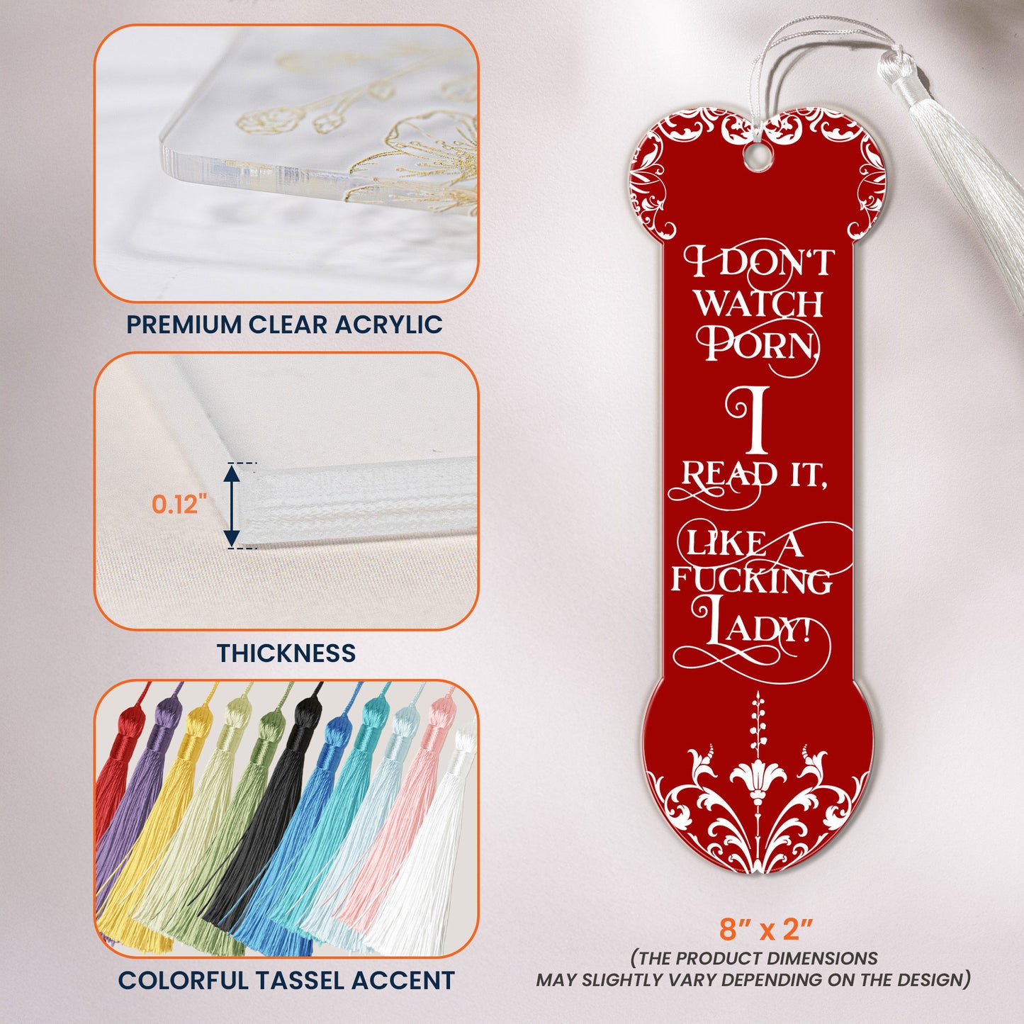 Funny Gifts For Smut Reading Lovers - Custom Acrylic Bookmark