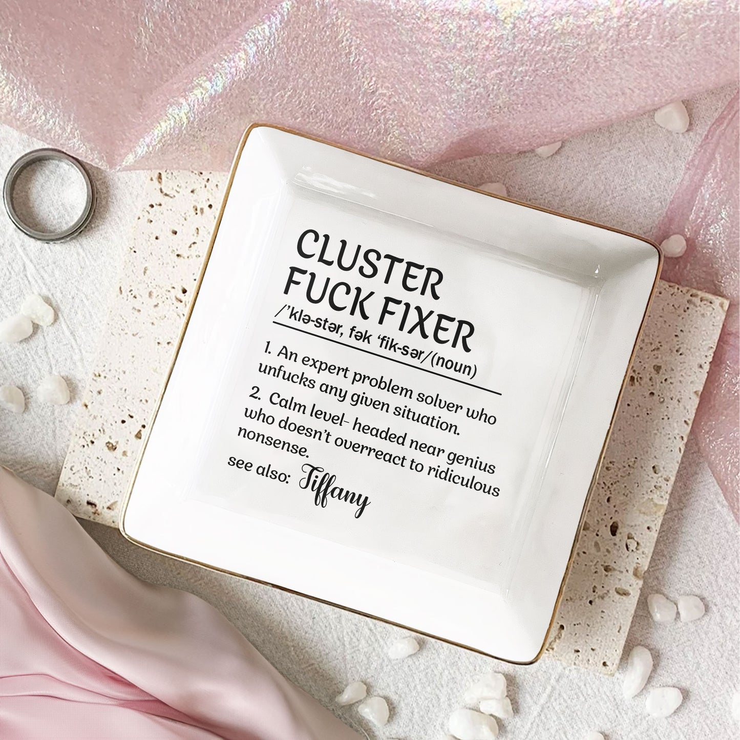 Funny Gifts For Women, Men, Coworker, Boss - Personalized Jewelry Dish