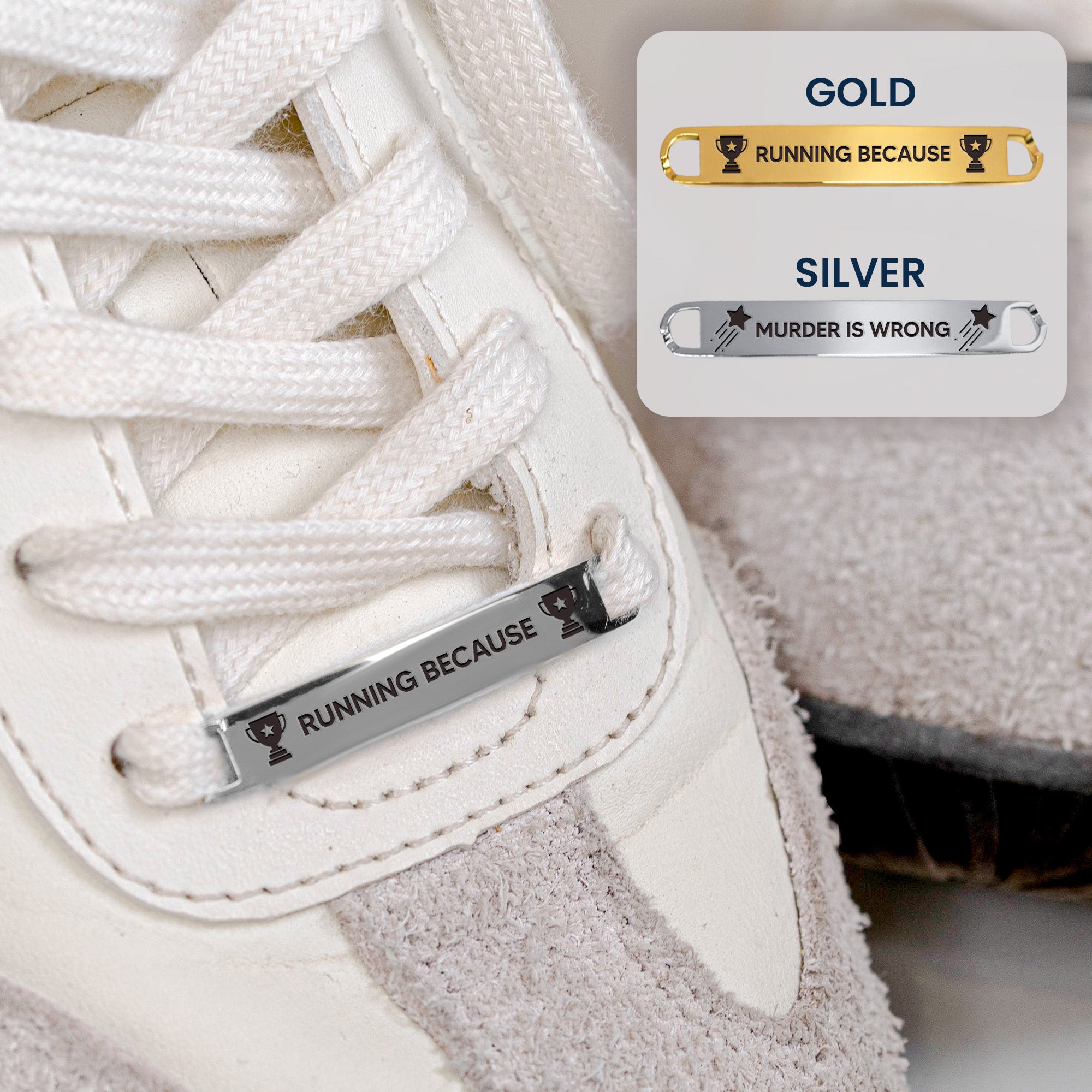 Funny Inside Joke For Runner - Personalized Engraved Metal Shoe Tags