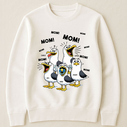 Funny Mommy Shirt - Mom Mom Mom Seagull - Personalized Shirt