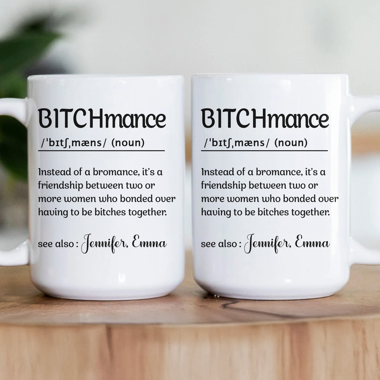 Funny Mug - B!tchmance - Exchange Gifts, Elephant Gift For Friends - Personalized Mug