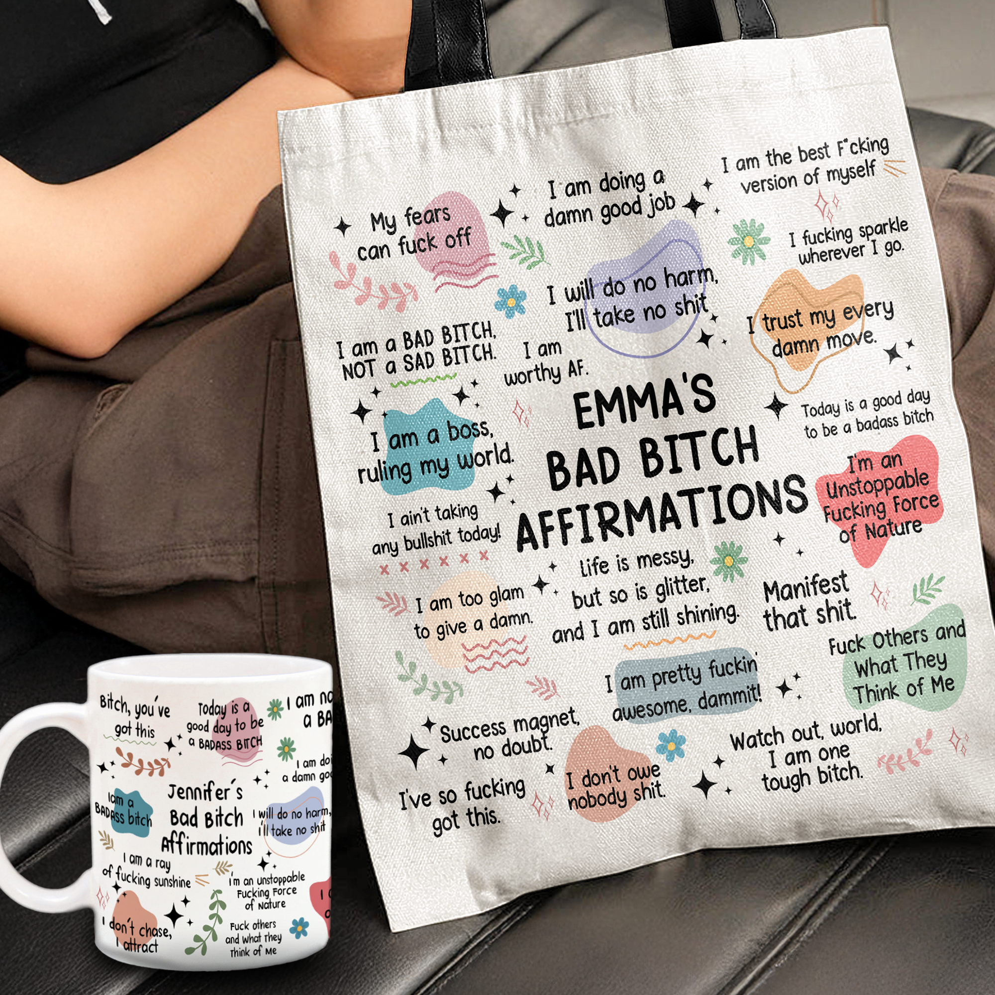 Funny Mug - Bad B*Tch Affirmations - For Coworkers, Friends, Self Gift - Personalized Mug