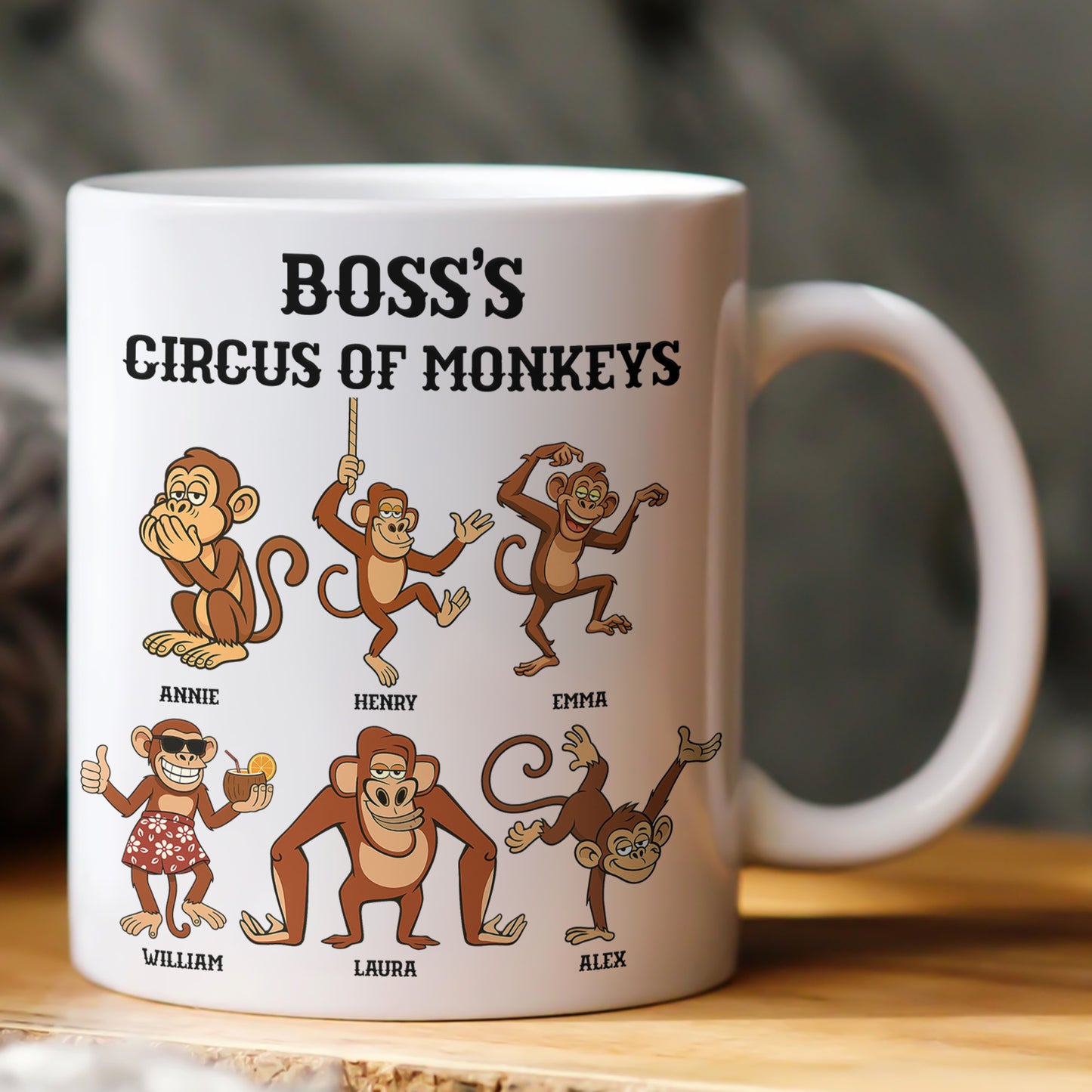Funny Mug - Boss’s Circus Of Monkeys - Christmas Exchange Gifts For Boss - Personalized Mug