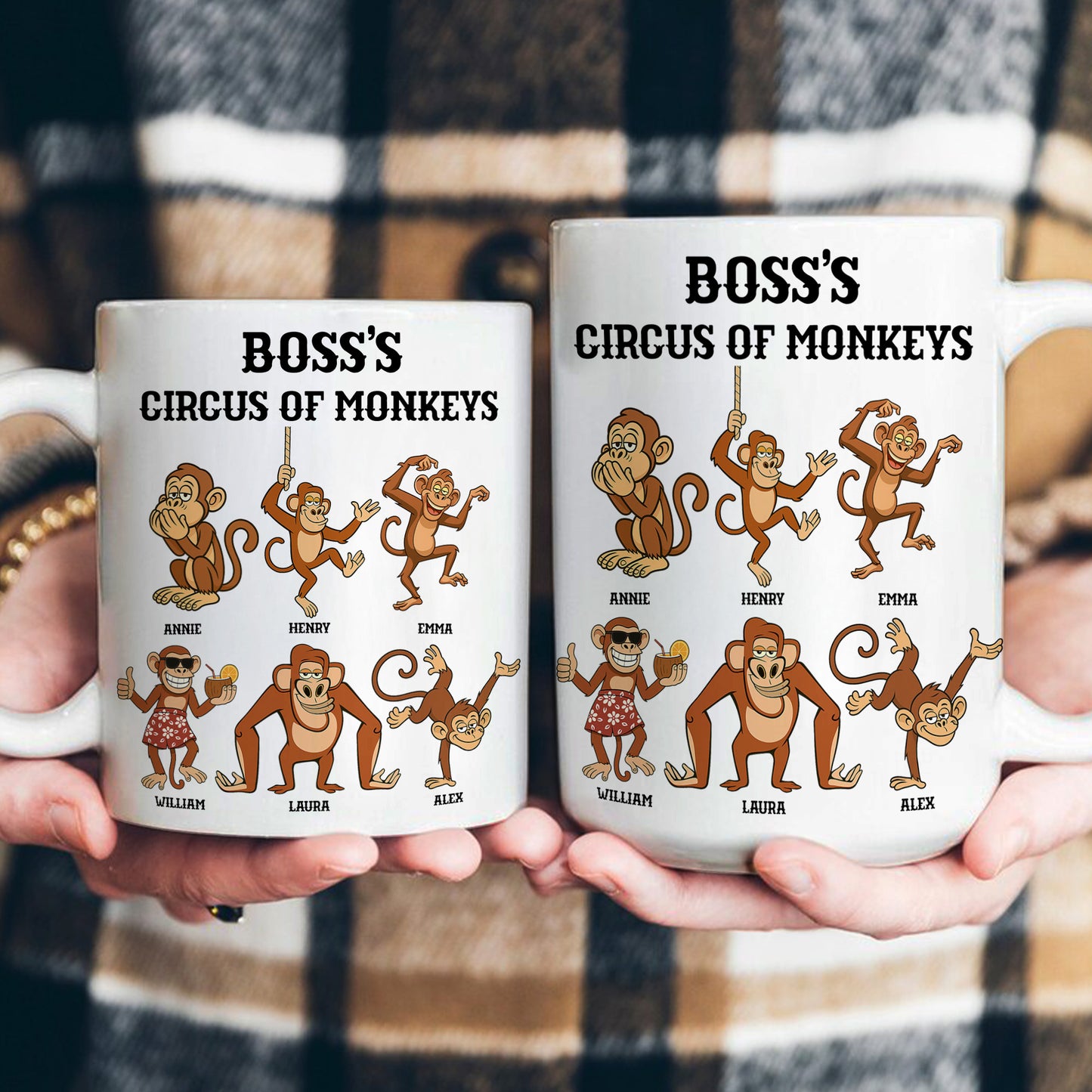 Funny Mug - Boss’s Circus Of Monkeys - Christmas Exchange Gifts For Boss - Personalized Mug