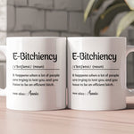 Funny Mug - E-B!Tchiency, B!tchalante, Ambitchous - Exchange Gifts, Elephant Gift For Coworkers - Personalized Mug