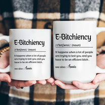 Funny Mug - E-B!Tchiency, B!tchalante, Ambitchous - Exchange Gifts, Elephant Gift For Coworkers - Personalized Mug