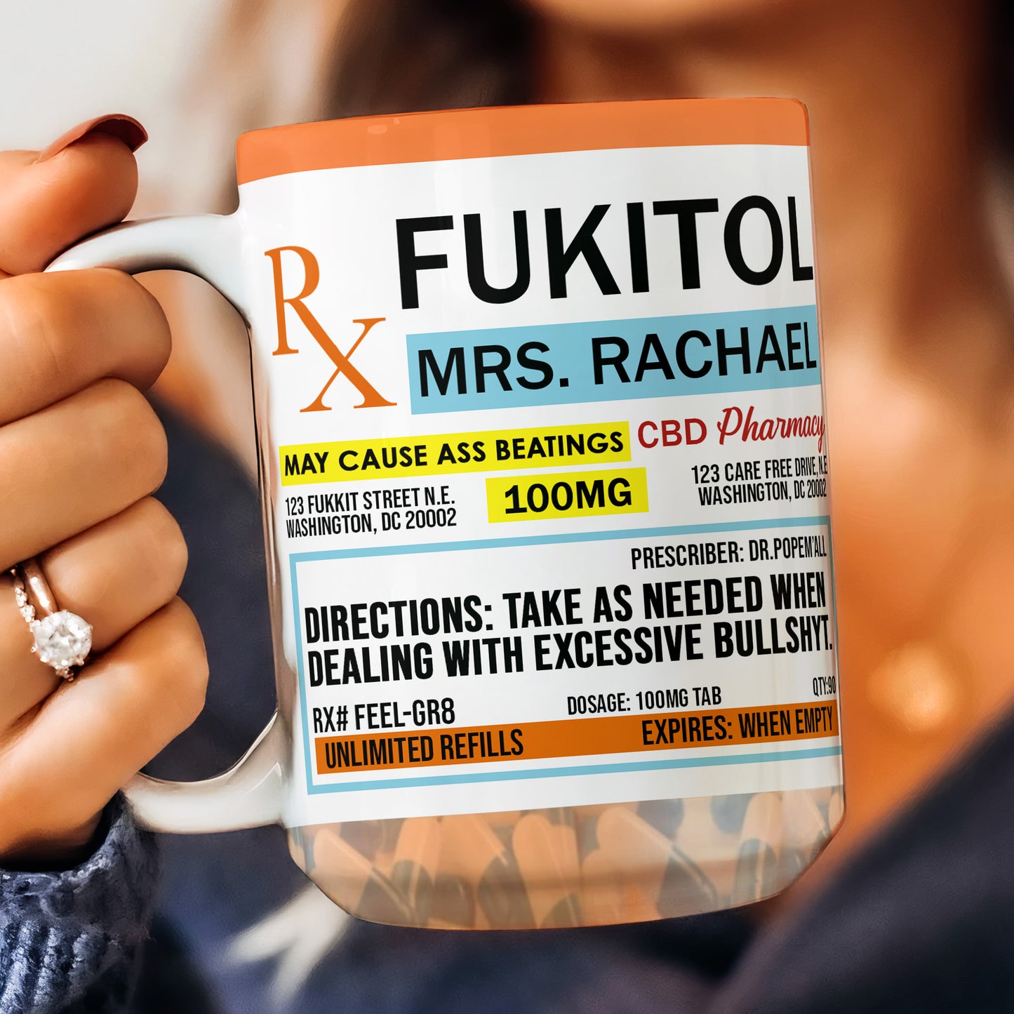 Funny Mug - Fukitol Rx Prescription - Gifts For Coworkers, Friends, Family - Personalized Mug