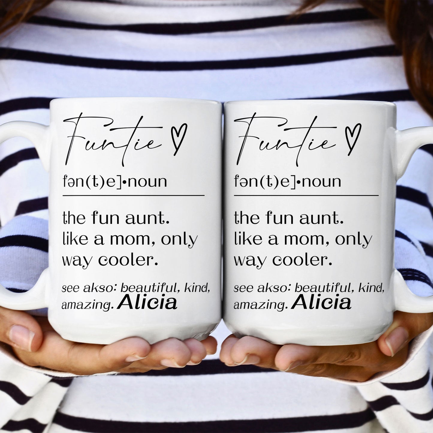 Funny Mug - Funtie Definition - Fun Gifts Aunt, Auntie, Women - Personalized Mug