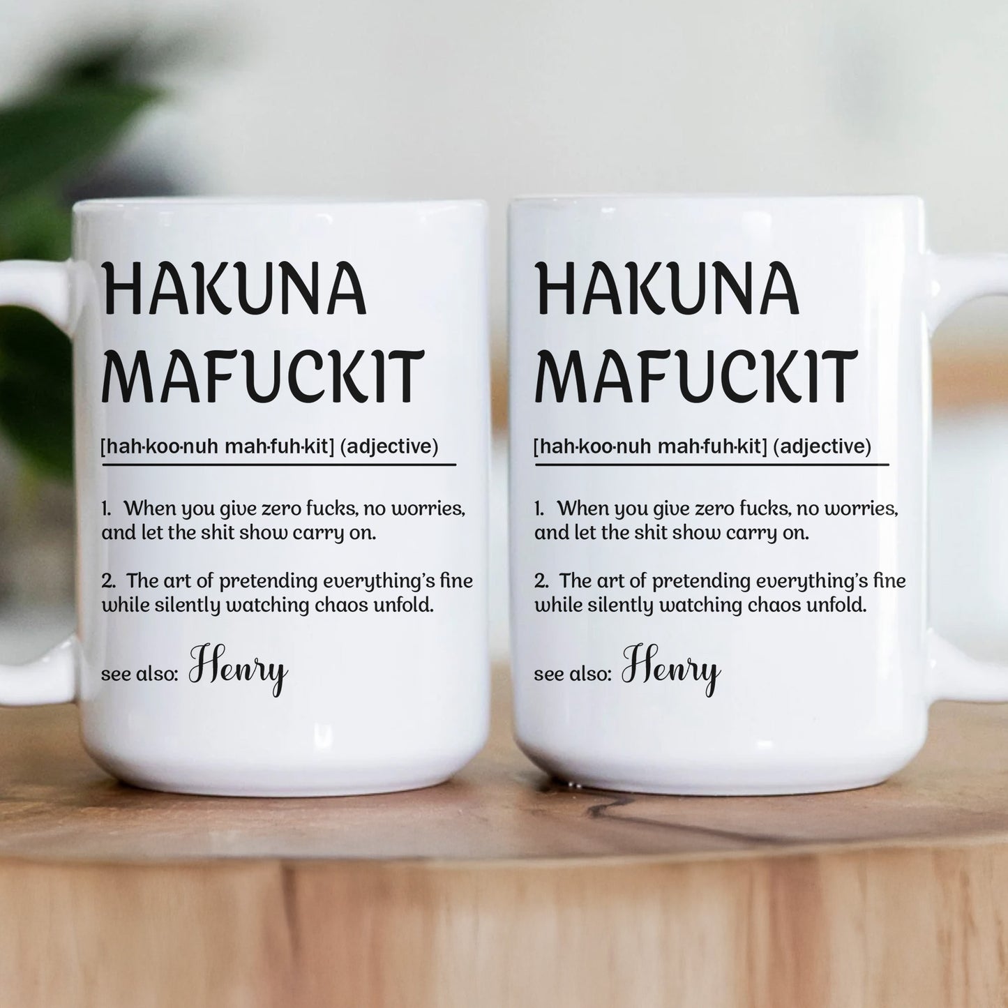Funny Mug - Hakuna Mafuckit - Exchange Gifts, Elephant Gift, Gag Gift For Coworkers - Personalized Mug