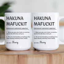 Funny Mug - Hakuna Mafuckit - Exchange Gifts, Elephant Gift, Gag Gift For Coworkers - Personalized Mug