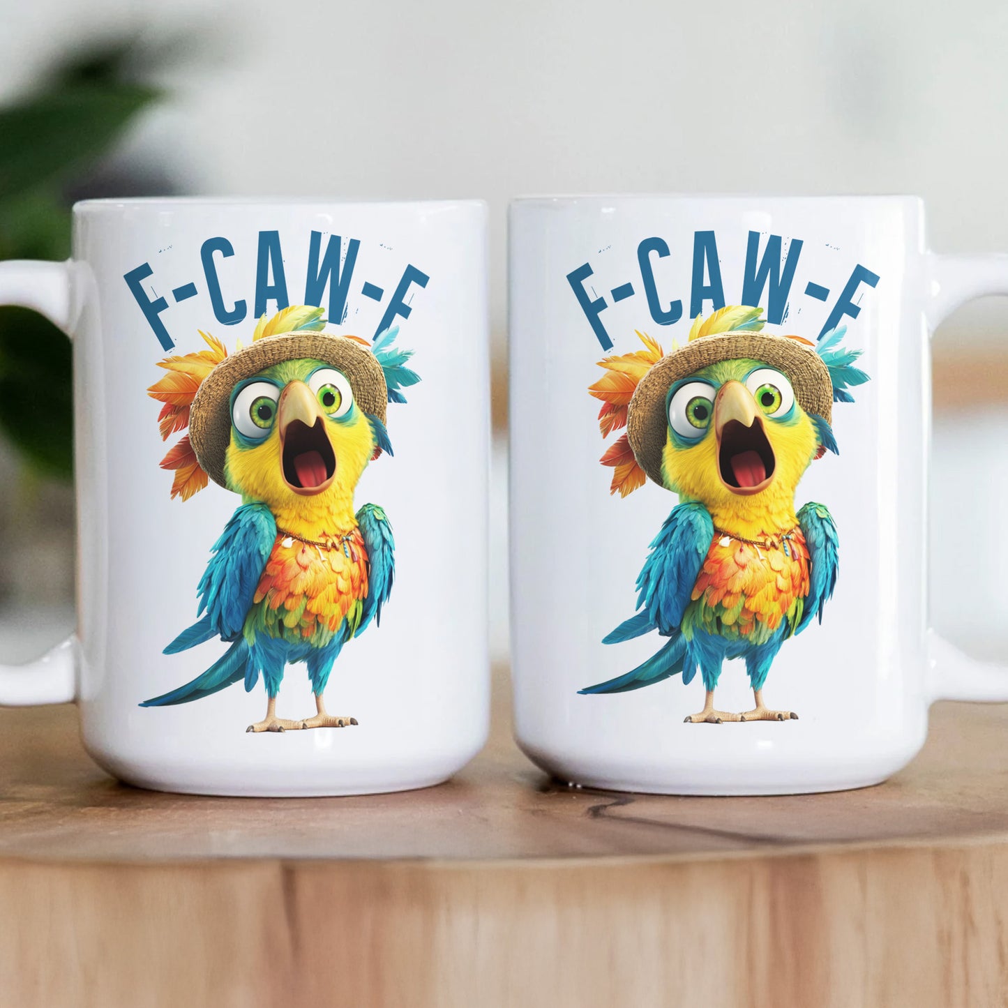 Funny Mug - Humorous Crow F-Caw-F - For Coworkers, Friends Parrot - Mug