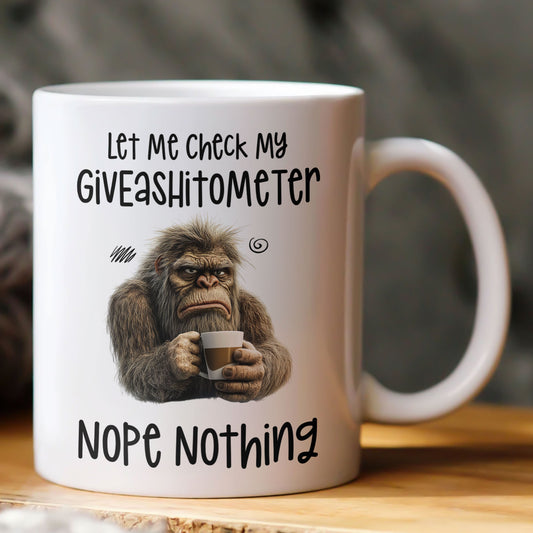 Funny Mug - Let Me Check My Giveashitometer Nope Nothing - Exchange Gift, Gag Gifts For Coworkers - Mug