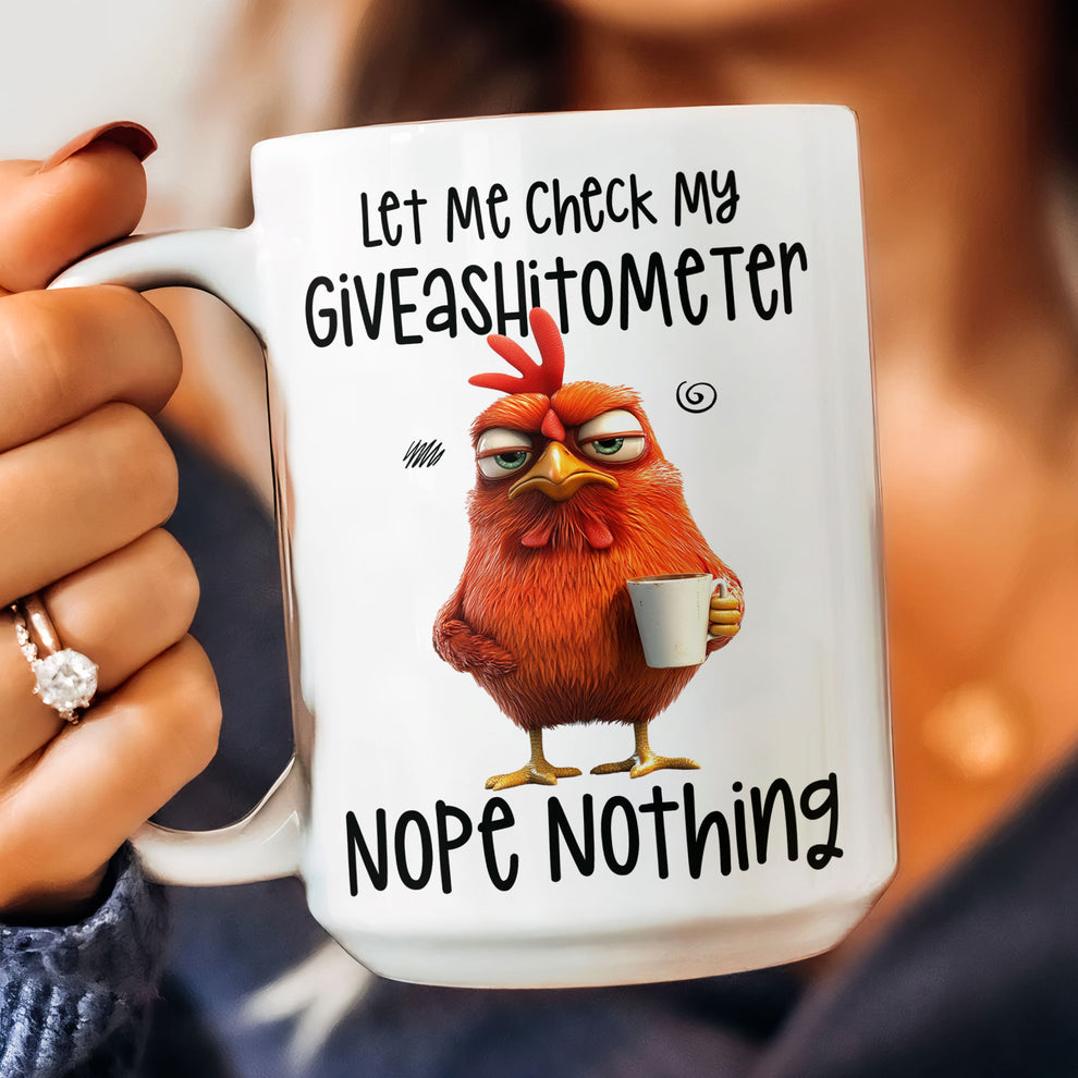 Wait Let Me Check Funny Mug - Let Me Check My Giveashitometer Nope Nothing - Fun Gifts F ...