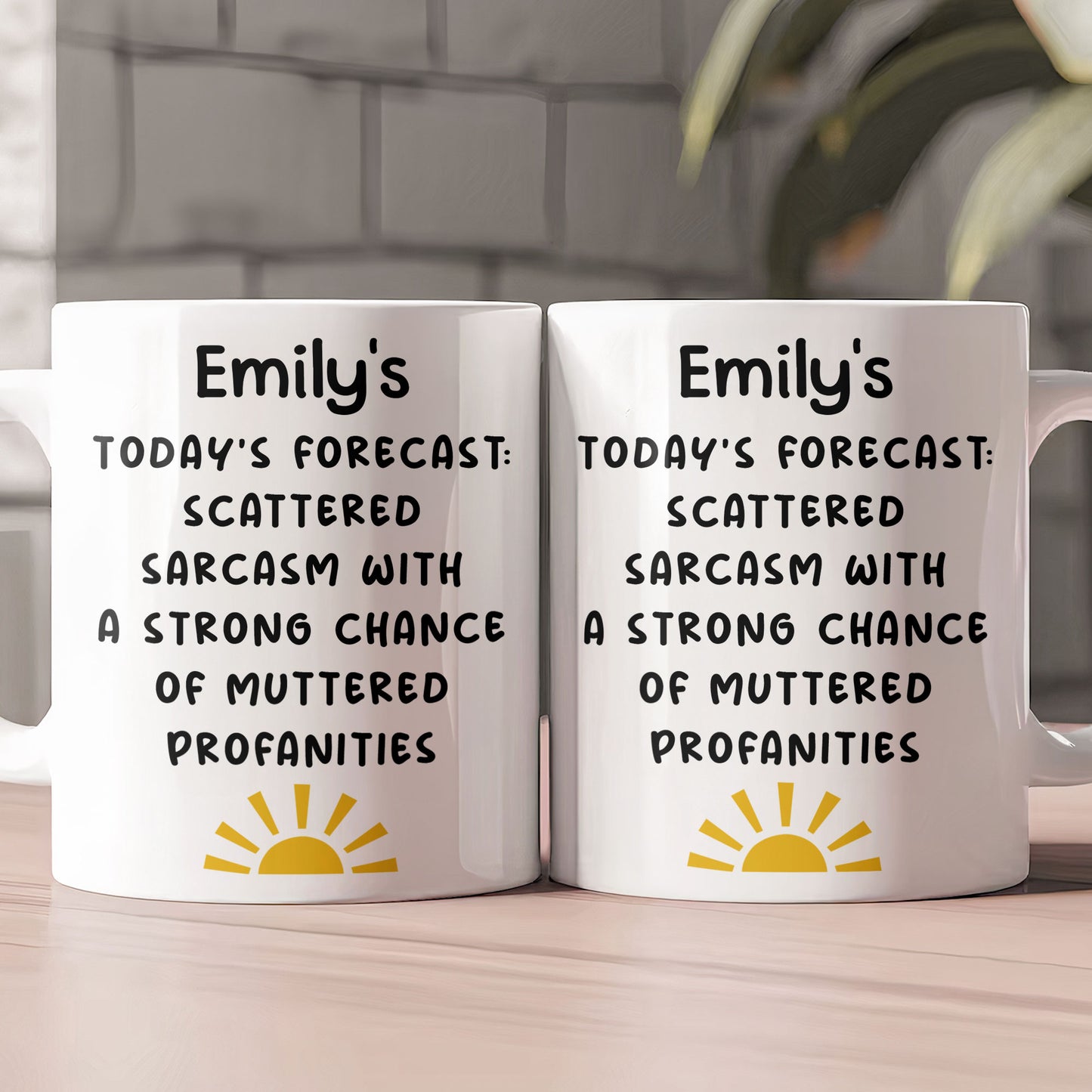 Funny Mug - Today's Forecast: Scattered Sarcasm - Exchange Gift For Coworkers, Friends - Personalized Mug