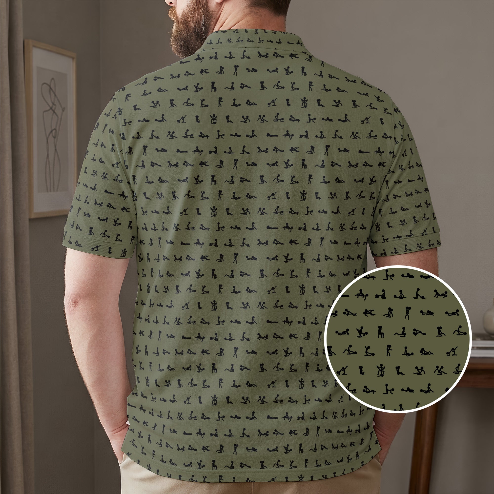 Funny Naughty Hidden Pattern For Him, Husband, Friends, Buddy - Personalized Polo Shirt