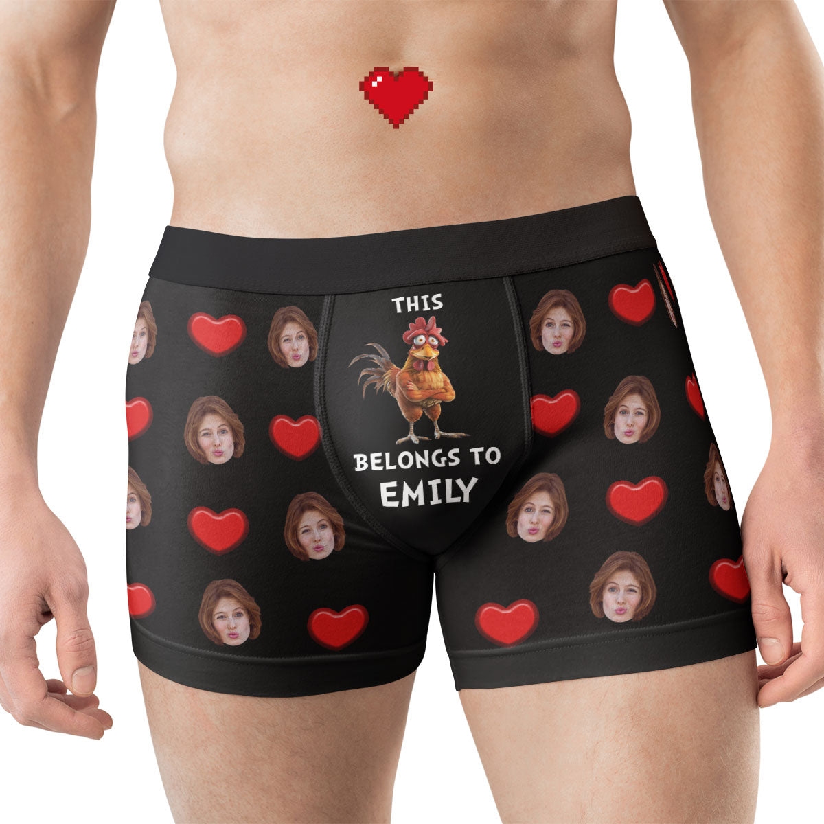 Funny New Version This Cock Belongs To - Personalized Photo Men's Boxer Briefs