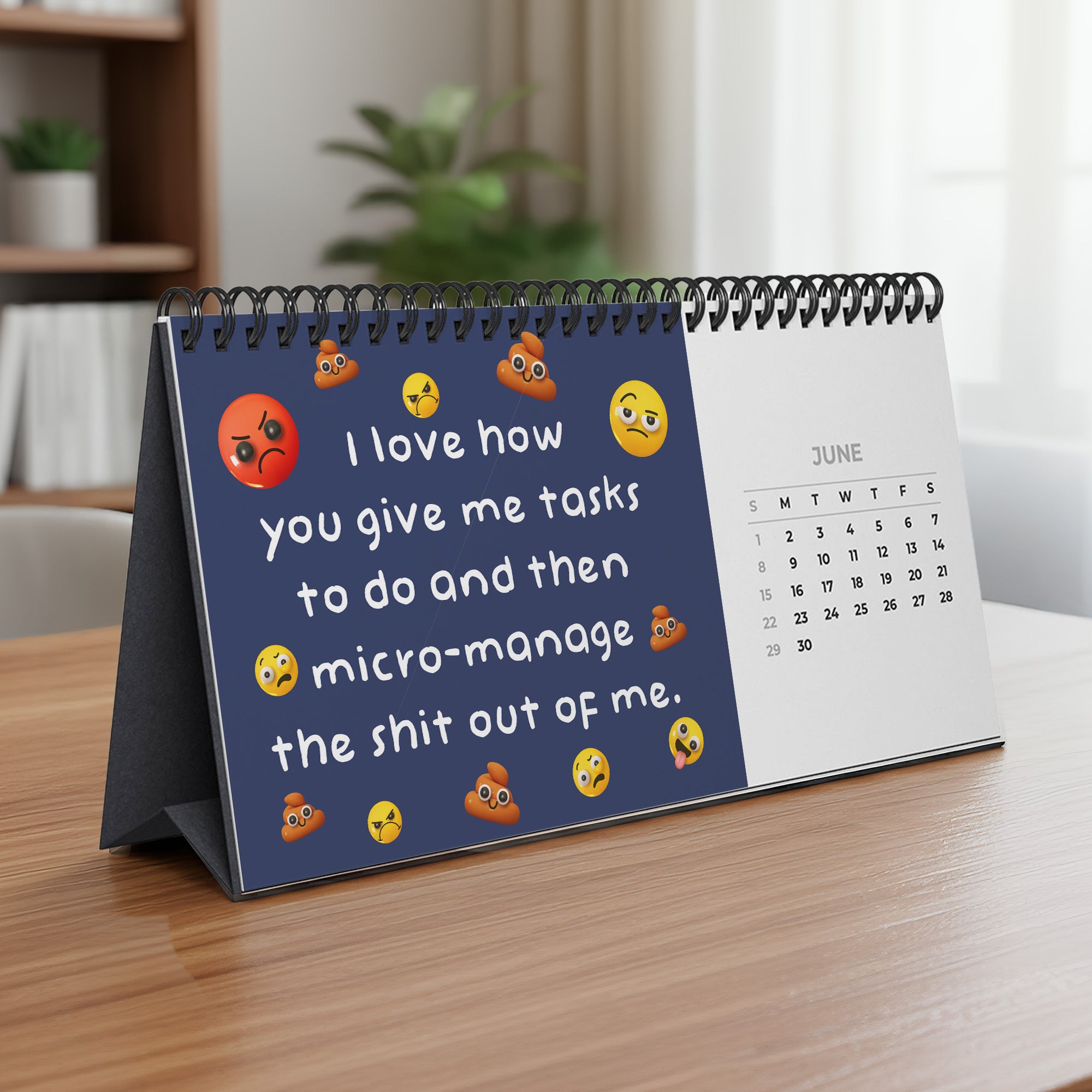 Funny Office Humor Gag White Elephant Gift For Coworkers, Boss, Men, & Women - Personalized Standing Desk Calendar 2026